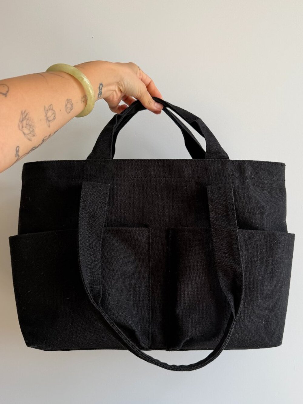 Dagne Dover Black Canvas Tote Bag